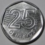 25 сентаво 1995 г. Бразилия(3) - 72.4 - аверс