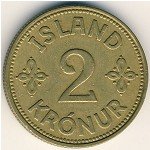 2 кроны 1940 г. Исландия(10) - 107.6 - аверс
