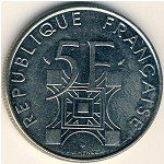 5 франков 1989 г. Франция(24)-  880.5 - аверс