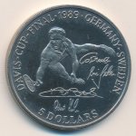 5 долларов 1989 г. Ниуэ(15) -455.7 - аверс