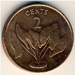 2 цента 1992 г. Кирибати(11) -14.2 - аверс