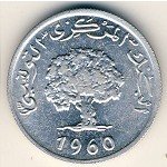 2 миллима 1960 г. Тунис(22) - 6.9 - реверс
