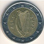 2 евро 2002 г. Ирландия(9) - 74.7 - реверс