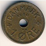 1 эре 1935 г. Дания(28) -131.8 - аверс