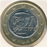 1 евро 2002 г. Греция(7) - 301.2 - реверс