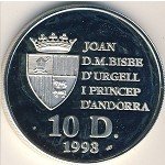 10 динеров 1993 г. Андорра(2) - 819.2 - аверс