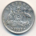 six pence 1957 г. Австралия (1) - 5599 - аверс