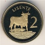 2 лисенте 1992 г. Лесото (13) - 15.7 - аверс