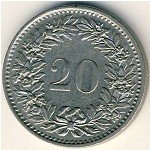 20 раппен 2007 г. Швейцария(25) -71.1 - аверс