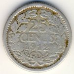 25 центов 1912 г. Нидерланды(15) -250.3 - аверс