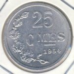 25 сантимов 1957 г. Люксембург(13) - 341.3 - аверс