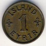 1 эйре 1938 г. Исландия(10) - 107.6 - аверс