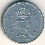 1 эре 1969 г. Дания(28) -131.8 - реверс