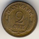 2 эре 1966 г. Дания(28) -131.8 - аверс