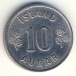 10 эйре 1946 г. Исландия(10) - 107.6 - аверс