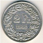 2 франка 1976 г. Швейцария(25) -71.1 - аверс