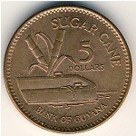 5 долларов 2005 г. Гайана(4) -9.1 - аверс