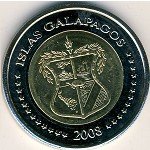 2 доллара 2008 г. Галапагосские острова (4) -15.9 - реверс