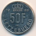 50 франков 1989 г. Люксембург(13) - 341.3 - аверс