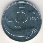 5 лир 1954 г. Италия(10) - 266.5 - аверс
