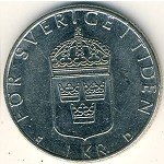 1крона 1990 г. Швеция(31) - 130.6 - реверс