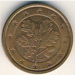 1 цент 2002 г. Германия(6) - 764.6 - реверс
