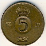 5эре 1969 г. Швеция(31) - 130.6 - аверс