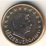 1 цент 2002 г. Люксембург(13) - 341.3 - реверс