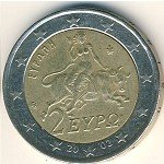 2 евро 2002 г. Греция(7) - 301.2 - реверс