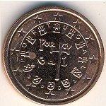 2 цента 2002 г. Португалия(18) -367.4 - реверс