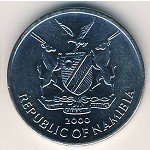 5 центов 1999 г. Намибия(15) -2.9 - реверс