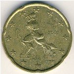 20 центов 2002 г. Италия(10) - 266.5 - реверс