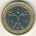 1 евро 2008 г. Италия(10) - 266.5 - реверс