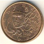1 цент 1999 г. Франция(24)-  827 - реверс