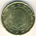 20 центов 2000 г. Бельгия(3) - 465.2 - реверс