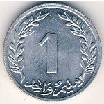 1 миллим 1960 г. Тунис(22) - 6.9 - аверс