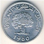 1 миллим 1960 г. Тунис(22) - 6.9 - реверс