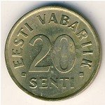 20 центов 1992 г. Эстония(26) - 130.1 - аверс