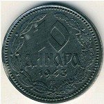 10 динаров 1943 г. Сербия(19) -46.9 - аверс