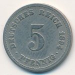 5 пфеннигов 1894 г. Германия(6) - 764.6 - реверс