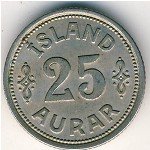 25 эйре 1940 г. Исландия(10) - 107.6 - аверс