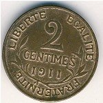 2 сантима 1919 г. Франция(24)-  880.5 - аверс