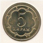 5 дирам 2006 г. Таджикистан(20) - 43.3 - аверс