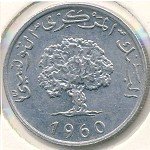 5 миллимов 1960 г. Тунис(22) - 6.9 - реверс