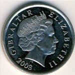 10 пенсов 2000 г. Гибралтар(6) - 62.3 - реверс