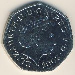 50 пенсов 2004 г. Великобритания(5) -1989.8 - реверс