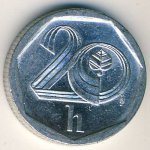 20 геллеров 1999 г. Чехия(25) - 148.2 - аверс