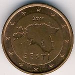 1 цент 2011 г. Эстония(26) - 130.1 - реверс