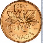 1 цент 1964 г. Канада(11) -241.3 - реверс