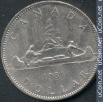 1 доллар 1981 г. Канада(11) -241.3 - аверс